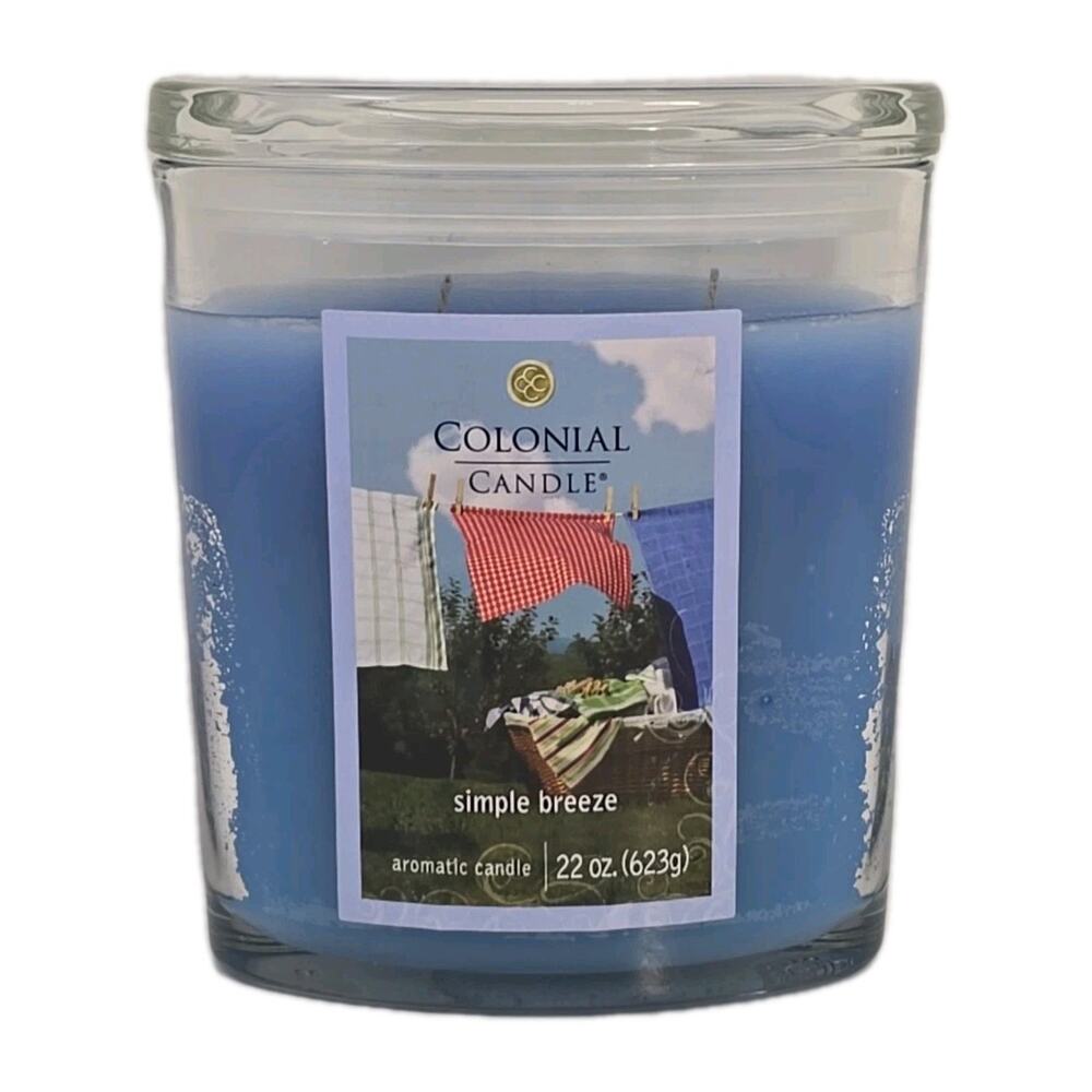 Colonial Candle Simple Breeze 22 oz Oval Jar Candle 2 Wick New P16F